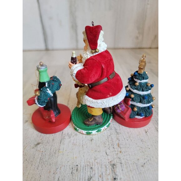 Vintage Carlton coca cola Santa coke tree ornament Xmas set unique - Picture 5 of 8